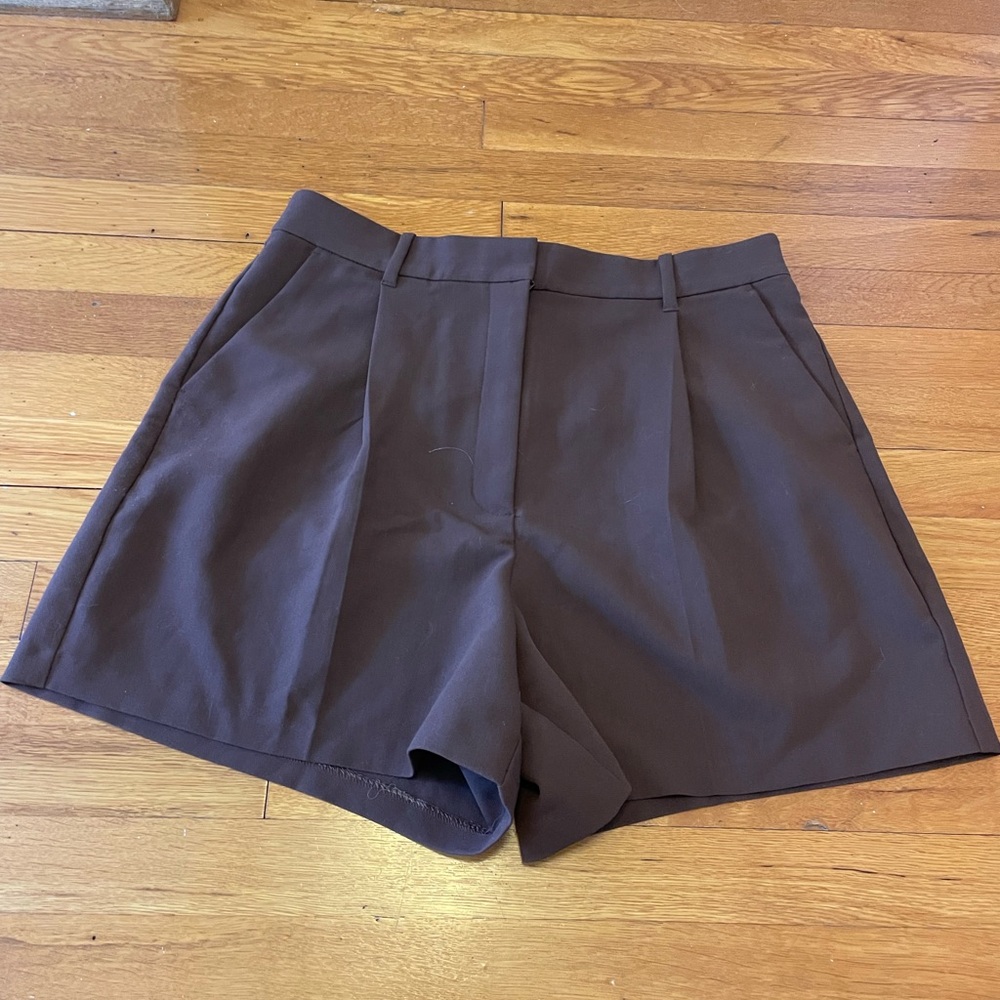 Abercrombie Brown High Waist Trouser Short, Size Large